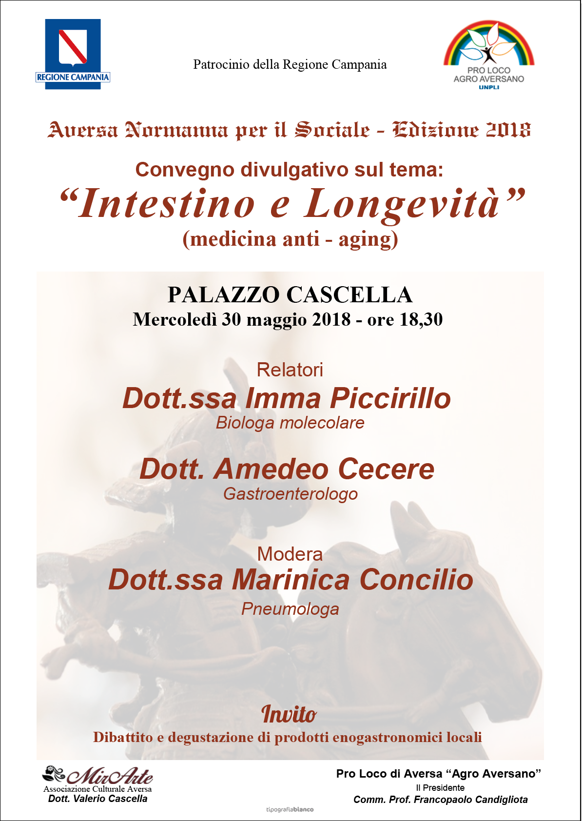 Convegno Intestino e longevità Aversa 30/05/2018 ore 18.00